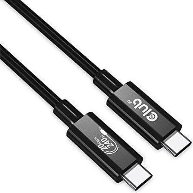 Alt view image 4 of 13 - club 3d usb4 type-c gen2x2 bi-directional cable 40gbps 4k60hz 240w powerdelivery m-m 2m - 6,56ft, cac-1575