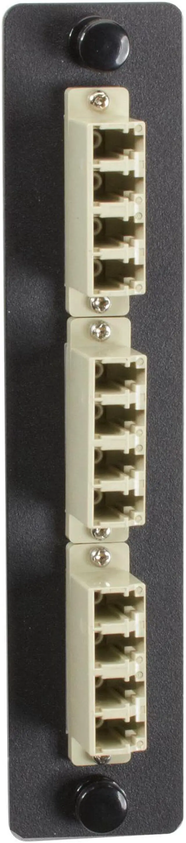 Alt view image 8 of 9 - LOW-DENSITY MULTIMODE FIBER ADAPTER PANEL - CERAMIC SLEEVE, (6) LC DUPLEX, BEIGE