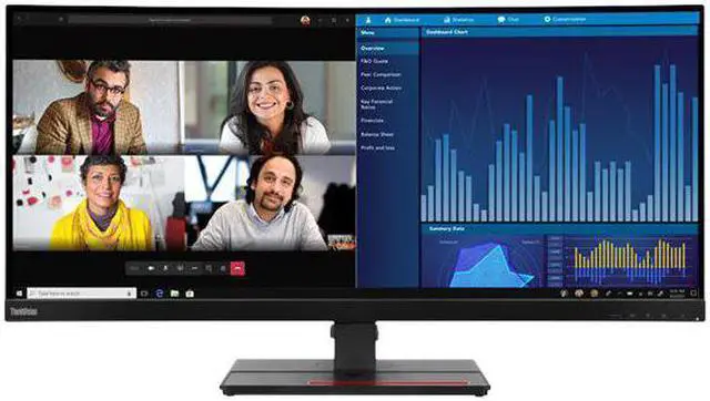 Alt view image 14 of 17 - Lenovo ThinkVision P34W-20 34" UW-QHD Curved Screen WLED LCD Monitor - 21:9 - Raven Black - 34" Class - In-plane Switching (IPS) Technology - 3440 x 1440 - 1.07 Billion Colors - 300 Nit - 4