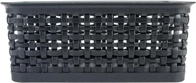 Alt view image 4 of 7 - Staples Plastic Weave Bin Black Small 36000