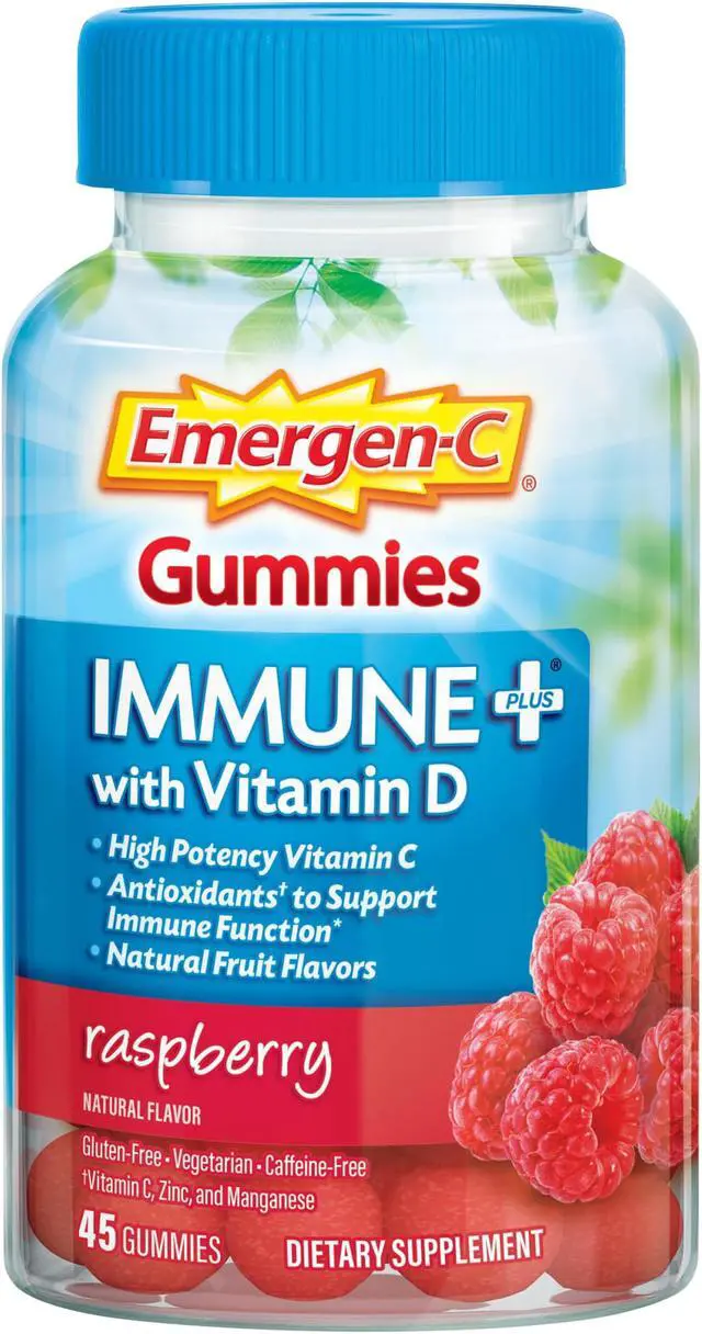 Alt view image 2 of 3 - Emergen-C Immune Plus With Vitamin D Gummies Raspberry - 45 ct
