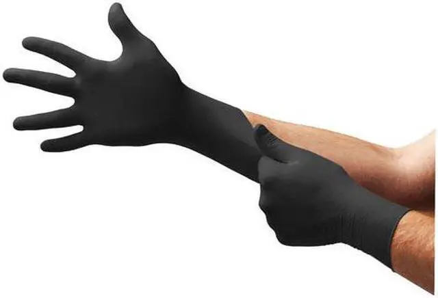 Alt view image 3 of 5 - ANSELL BD-1003-NPF-L Exam Gloves with Textured Fingertips, Nitrile, Powder