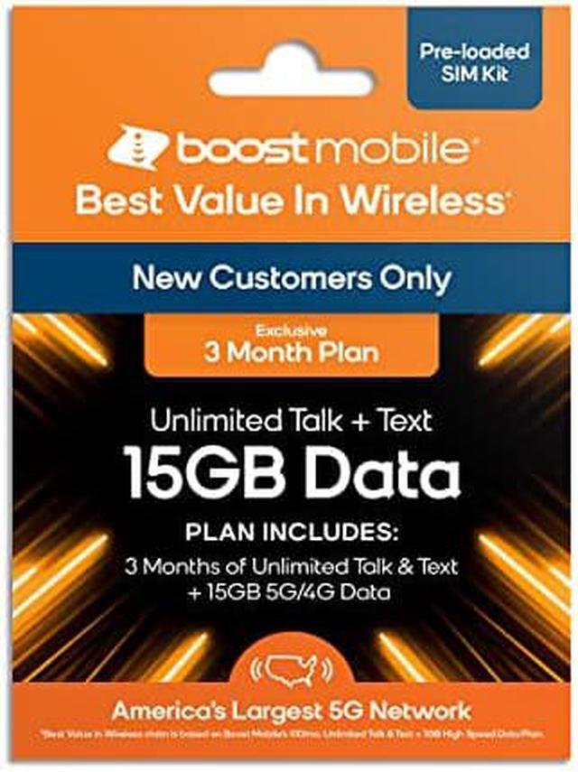 Alt view image 11 of 11 - Boost Mobile 3 Months 15GB Plan SIM Card Kit