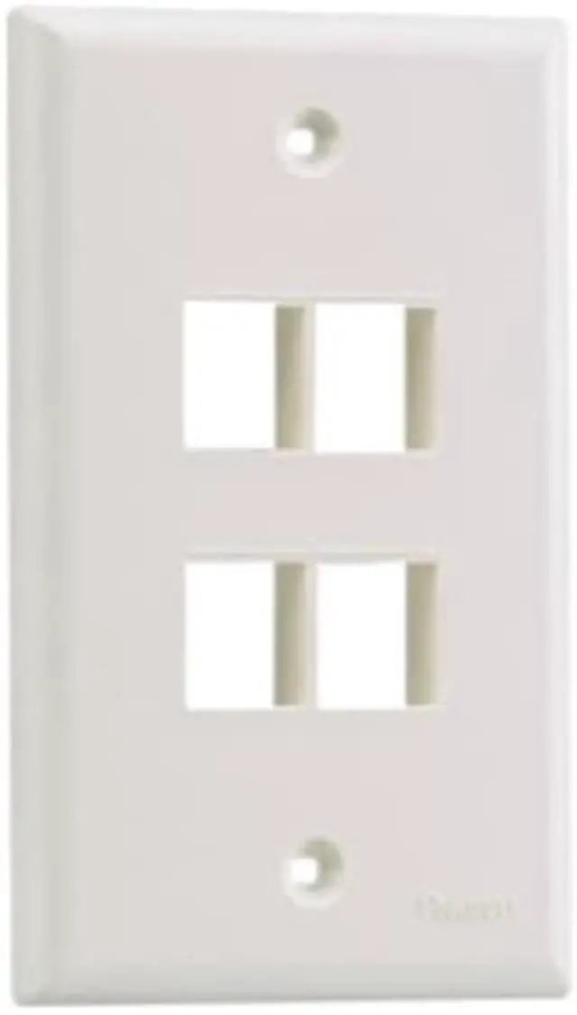 Alt view image 2 of 2 - Panduit NetKey 4 Sockets Single Gang Faceplate NK4FNWH
