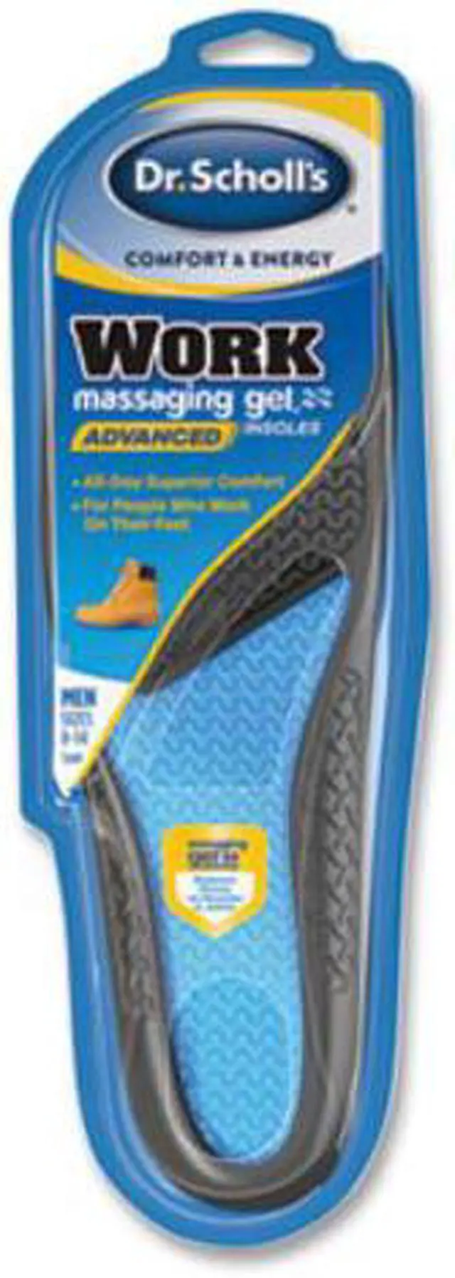 Alt view image 2 of 2 - Dr. Scholl's Work Massaging Gel Advanced Insol Men's Size 8-14. 1 Pair