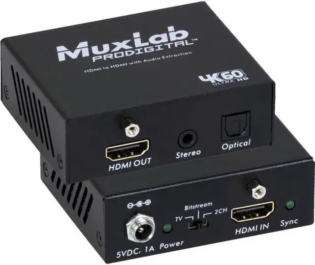 Alt view image 9 of 12 - MuxLab 500436 4K/60 HDMI to HDMI Extender with Audio Extraction w/2-Yr Warranty