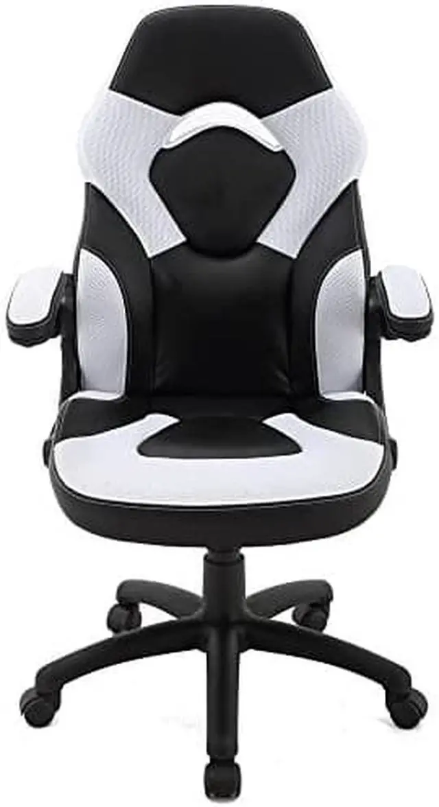 Alt view image 4 of 8 - Commando Ergonomic Gaming Chair with Adjustable Gas Lift Seating, Black and White