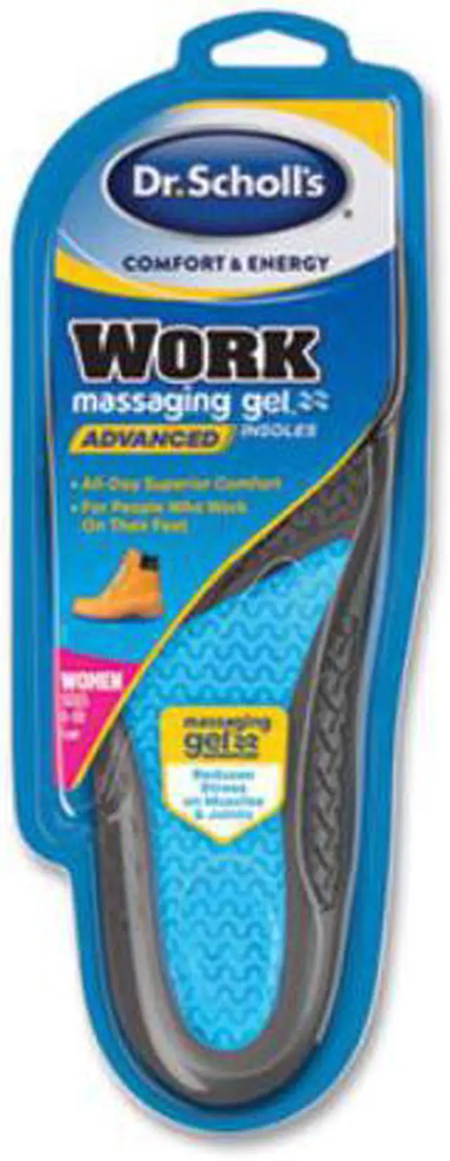Alt view image 2 of 2 - Dr. Scholl's Work Massaging Gel Advanced Insoles Women's Size 6-11, 1 Pair