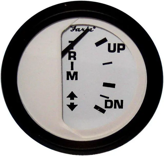 Main image of Faria Euro White 2" Trim Gauge f/ Mercury / Mariner /Mercruiser/Volvo DP/ Yamaha '01 and Newer