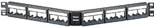 Alt view image 6 of 13 - PANDUIT CPPLA24WBLY Angled Patch Panel,Mini-Com,Rack Mt,24P