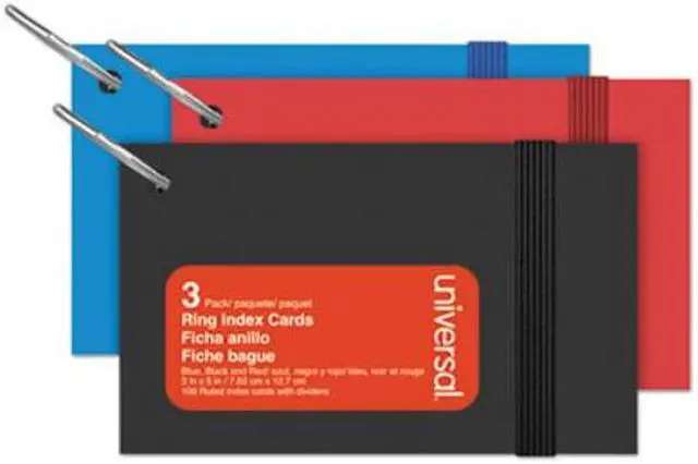 Alt view image 3 of 7 - Universal UNV47300 Ring Index Cards, 3" x 5", White, 100/Pack