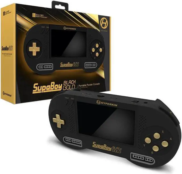 Alt view image 8 of 9 - Hyperkin SupaBoy Portable Pocket Console For Super NES / Super Famicom Black Gold M08889-BKC