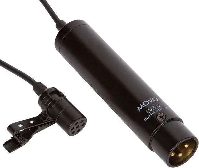 Alt view image 5 of 5 - Movo LV8-D XLR Premium 48V Phantom Power Lavalier Directional Microphone, with Lapel Clip and Windscreen