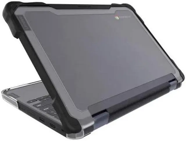 Alt view image 2 of 14 - Gumdrop SlimTech for Lenovo 500e/500w/300e/300w Chromebook 3rd Gen (2-in-1) - For Lenovo Chromebook - Textured Grip - Black - Bump Resistant, Scratch Resistant, Scuff Resistant - Thermoplastic Polyure