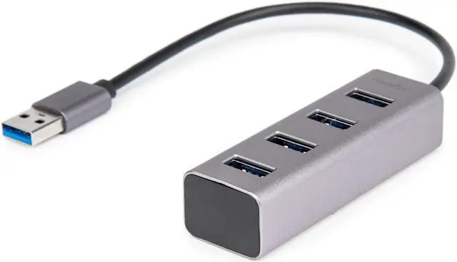 Alt view image 6 of 7 - Rocstor Portable 4 Port Hub USB-A to 4x USB-A SuperSpeed USB 3.0 - USB 3.0 Type A - External - 4 USB Port(s) - 4 USB 3.0 Port(s) - PC, Mac