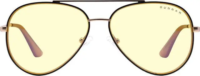 Main image of GUNNAR Maverick Gaming & Comp Black/Gold Frame with Amber Lenses