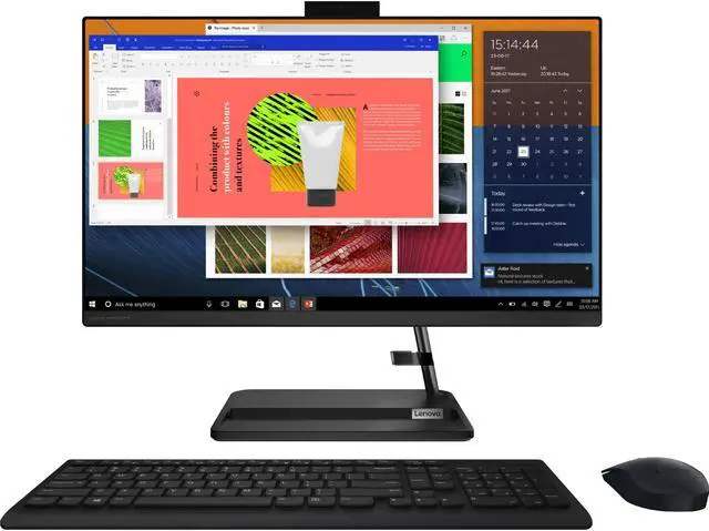 Alt view image 4 of 12 - Lenovo IdeaCentre 3 24ALC6 F0G100LCUS All-in-One Computer - AMD Ryzen 5 5500U Hexa-core (6 Core) 2.10 GHz - 8 GB RAM DDR4 SDRAM - 256 GB M.2 PCI Express NVMe SSD - 23.8" Full HD 1920 x 1080 - Desk...