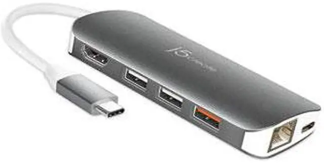 Alt view image 17 of 20 - j5create USB-C Multi Adapter-HDMI / Ethernet / USB 3.1 / PD 3.0 / Memory Card Reader / Writer