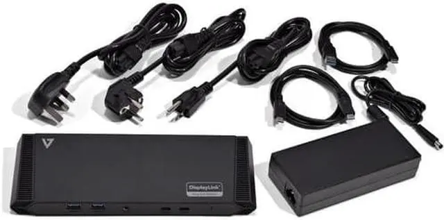 Alt view image 10 of 20 - V7 DOCKUSBC USB-C Triple DisplayLink Docking Station