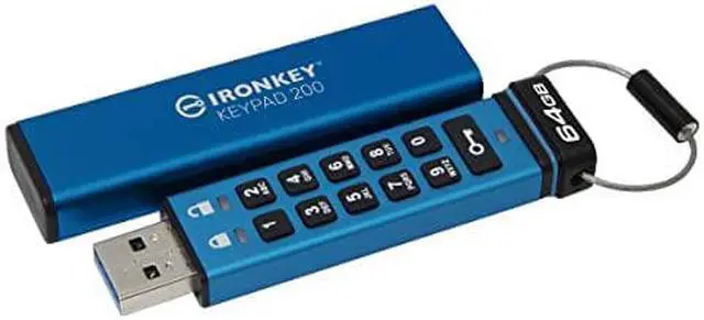 Alt view image 2 of 13 - Kingston IronKey Keypad 200 64GB USB 3.2 Gen 1 Type A Flash Drive IKKP200/64GB