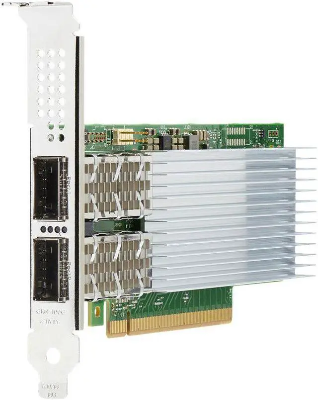 Alt view image 2 of 9 - HPE E810-CQDA2 100Gigabit Ethernet Card - PCI Express 4.0 x16 - 12.50 GB/s Data Transfer Rate - 2 Port(s) - Optical Fiber - 100GBase-X - QSFP28 - Standup