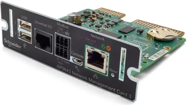 Alt view image 6 of 14 - Schneider Electric Network Management Card 3 with Environmental Monitoring and Modbus - Remote management adapter - Smar