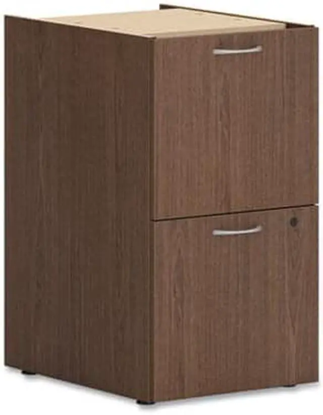 Alt view image 2 of 2 - Mod Support Pedestal Left or Right 2 Legal/Letter-Size File Drawers Sepia Walnut 15" x 20" x 28" HLPLPSFFLSE1