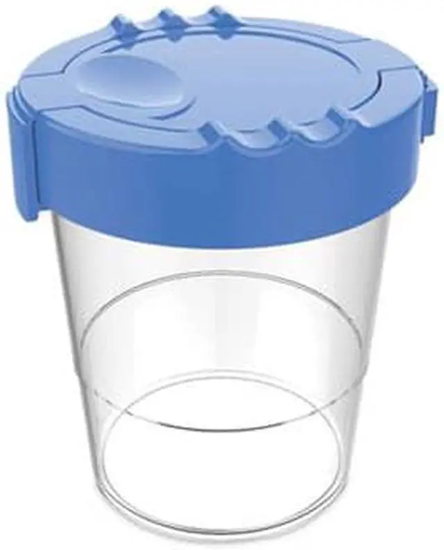 Alt view image 2 of 5 - Deflecto Antimicrobial No Spill Paint Cup 3.46 w x 3.93 h Blue 39515BLU