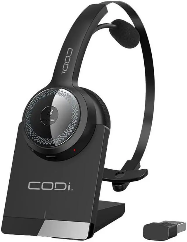 Alt view image 3 of 9 - CODi Claro Wireless Headset w/ Integrated AI-Powered ENC Microphone Black (A04616)