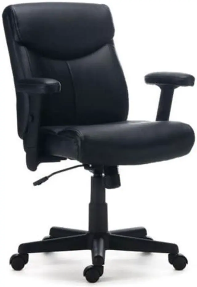 Alt view image 2 of 2 - Alera Harthope Leather Task Chair Supports Up to 275 lb Black Seat/Back Black Base ALEHH42B19