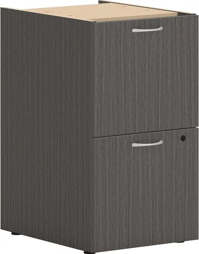 Alt view image 2 of 2 - Mod Support Pedestal Left or Right 2 Legal/Letter-Size File Drawers Slate Teak 15" x 20" x 28" HLPLPSFFLSL1