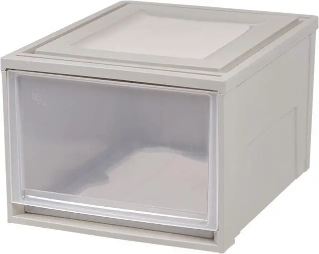 Alt view image 2 of 2 - IRIS Stackable Storage Drawer 10.85 gal Gray/Translucent Frost 170523