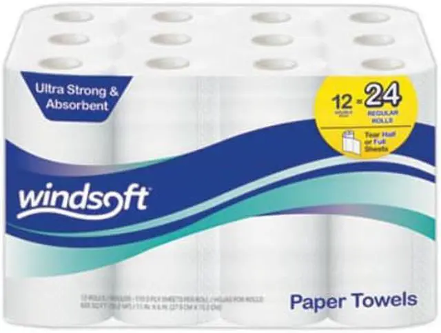 Alt view image 2 of 9 - Premium Kitchen Roll Towels 2-Ply 11 x 6 White 110/Roll 12 Rolls/Carton 418231