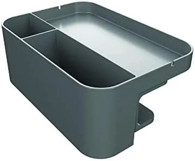 Alt view image 2 of 6 - Deflecto Standing Desk Large Desk Organizer Two Sections Gray 400002
