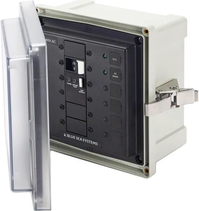 Alt view image 2 of 4 - BLUE SEA 3120 240V ELCI MAIN + 2 BLANK PANEL ENCLOSURE