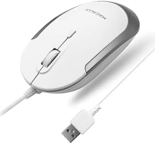 Alt view image 2 of 10 - Macally USB-C Optical Quiet Click Mouse for Mac/PC White UCDYNAMOUSEW