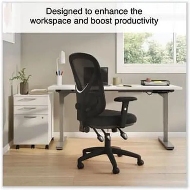 Alt view image 2 of 3 - Alera Aeson Series Multifunction Task Chair Supports Up to 275 lb 15" to 18.82" Seat Height Black Seat/Back Black Base ALEAS42M14