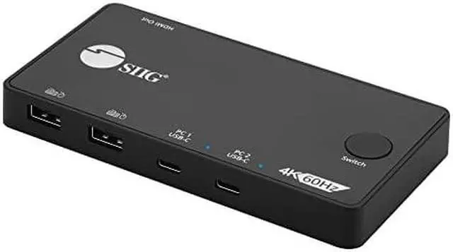 Alt view image 2 of 4 - SIIG 2x1 USB-C 4K Video KVM Switch CEKV0B11S1