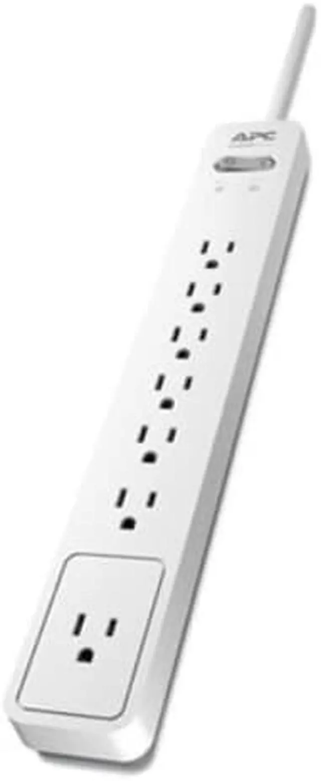 Alt view image 6 of 10 - APC 7-Outlet Surge Protector Power Strip, 1440 Joules, SurgeArrest Essential (PE76WG)
