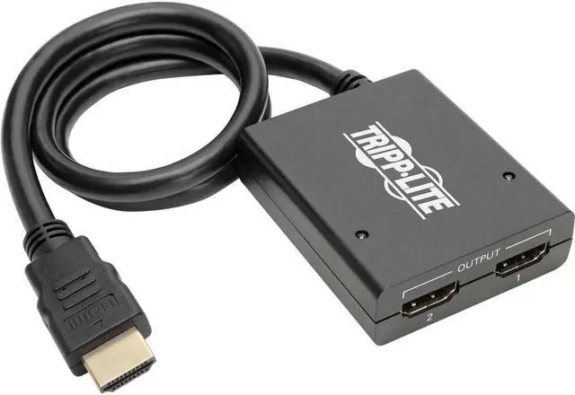 Alt view image 10 of 13 - Tripp Lite 2-Port HDMI Splitter - UHD 4K, International AC Adapter - 3840 ? 2160 - 2 x HDMI Out - Gold Plated