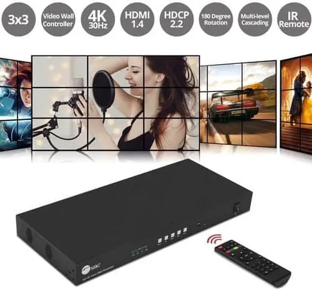 Alt view image 8 of 15 - SIIG 3x3 4K Video Wall Processor with USB-C / DP / VGA / HDMI Input with EDID Management CEH26F11S1