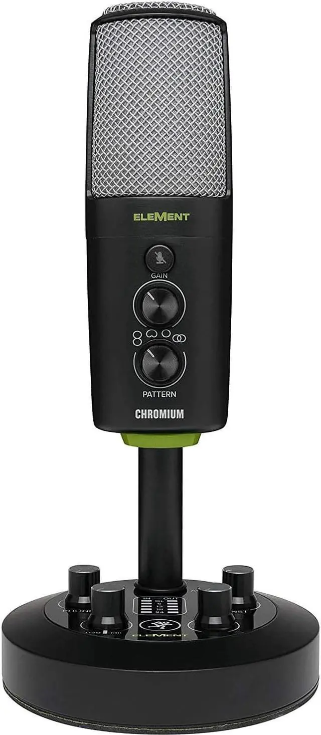 Alt view image 17 of 20 - Mackie EleMent Series Chromium Premium USB Condenser Microphone with Built-in 2-Channel Mixer