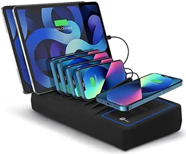 Alt view image 8 of 20 - SIIG 10-Port USB-A/C & Wireless Charging Station 150W ACPW1R11S1