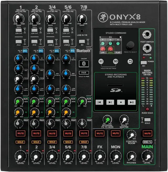Alt view image 13 of 19 - Mackie Onyx8 8-Channel Premium Analog Mixer with Multitrack USB