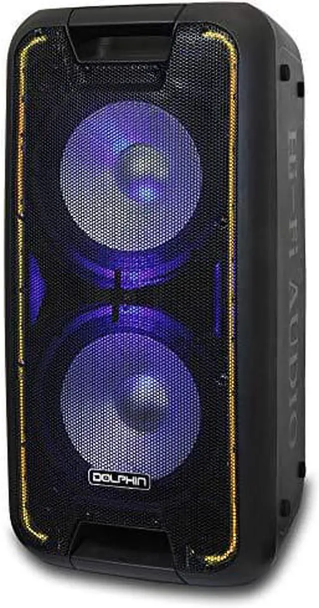 Alt view image 10 of 11 - Dolphin SP-210RBT Rechargeable Dual 10" Party Speaker with Lights