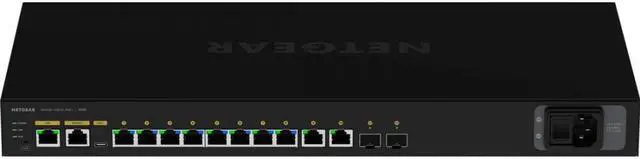 Alt view image 9 of 9 - Netgear AV Line M4250-10G2F-PoE+ Ethernet Switch - 10 Ports - Manageable - Gigabit Ethernet - 1000Base-T, 1000Base-X - 3 Layer Supported - Modular - 2 SFP Slots - Power Supply - 125 W PoE Budget - Opt