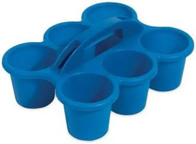 Alt view image 2 of 5 - Deflecto Little Artist Antimicrobial Six-Cup Caddy Blue 39509BLU