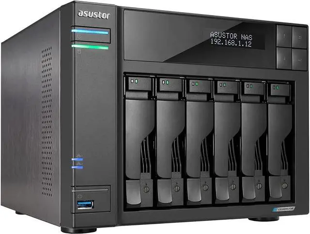 Alt view image 7 of 14 - Asustor Lockerstor 6 Gen 2 AS6706T 6 Bay NAS, Quad-Core 2.0GHz, Dual 2.5GbE Ports, 8GB RAM DDR4, Four M.2 SSD Slots (Diskless)