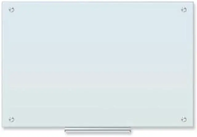 Alt view image 6 of 9 - U Brands Magnetic Glass Dry Erase Board 35x23 White Frosted Surface Frameless