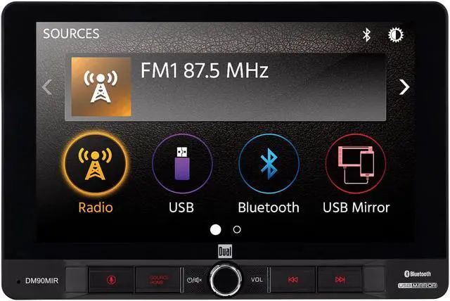 Alt view image 3 of 3 - Dual DM90MIR 1-DIN Digital Multimedia Receiver w/ 9" Touchscreen & USB Mirroring